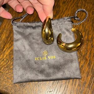 Julie Vos Shiny Gold Hoop Earrings